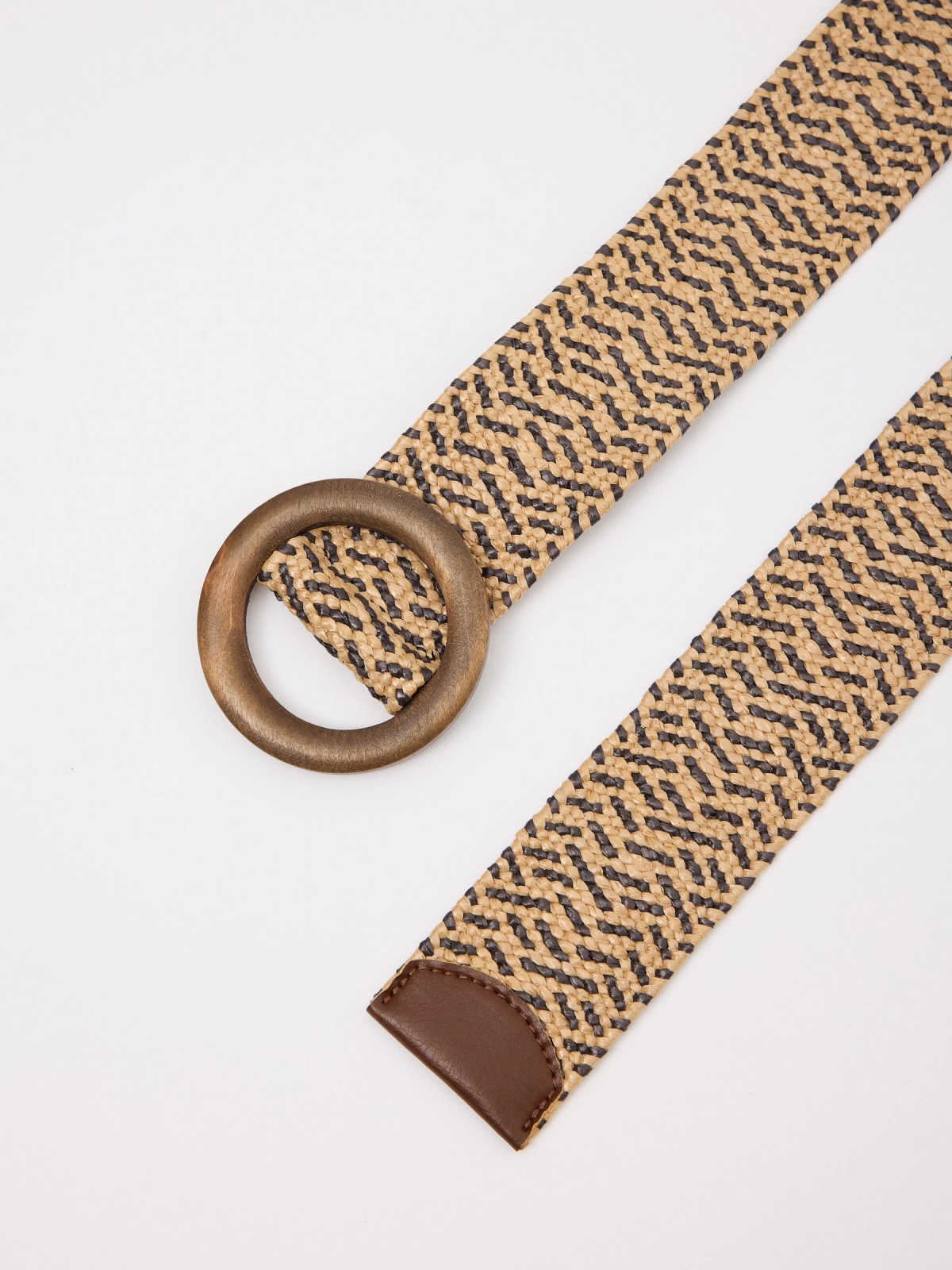 Elastic belt 4cm brown buckle