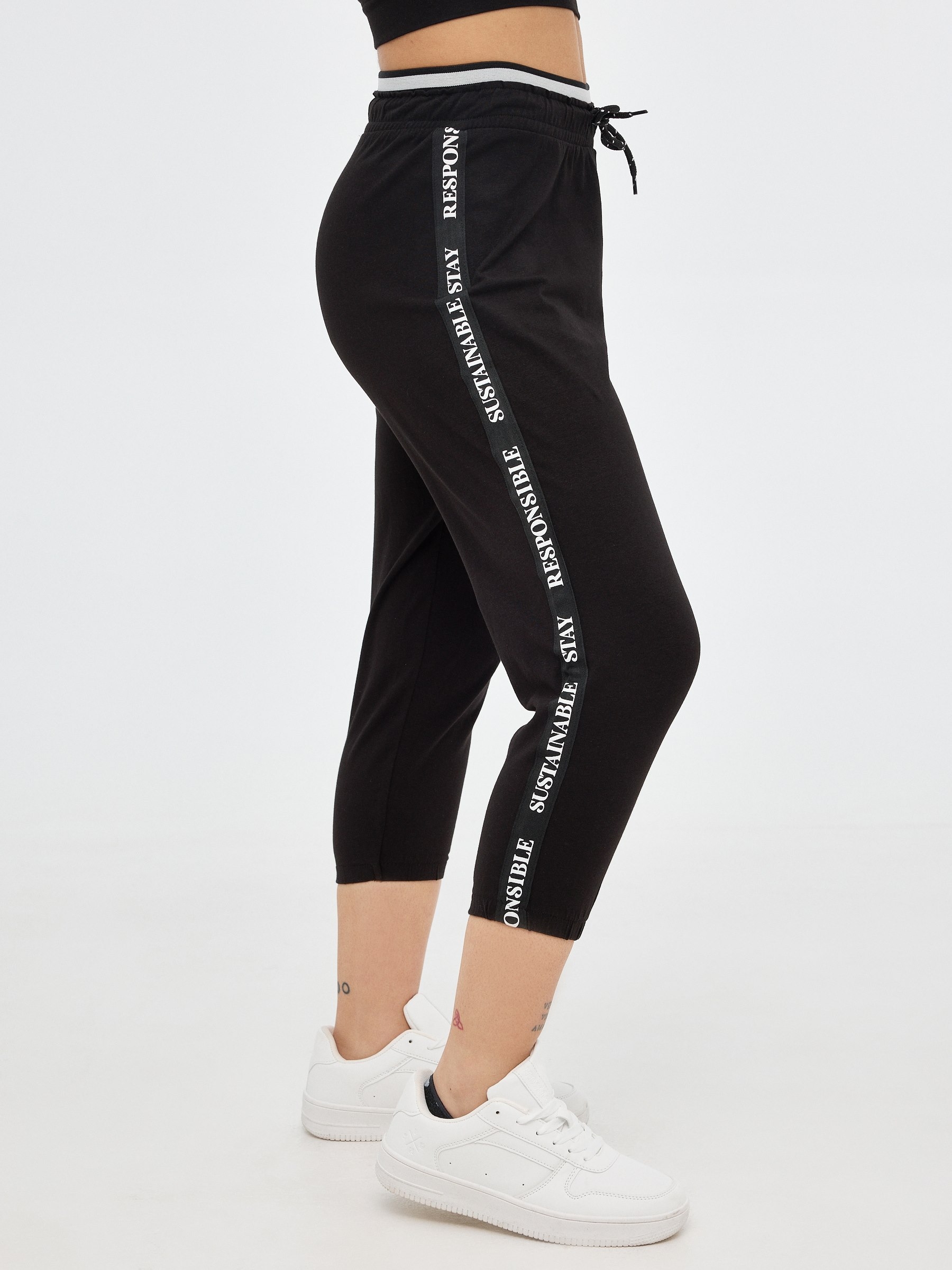 Jogger pants RESPON black front view
