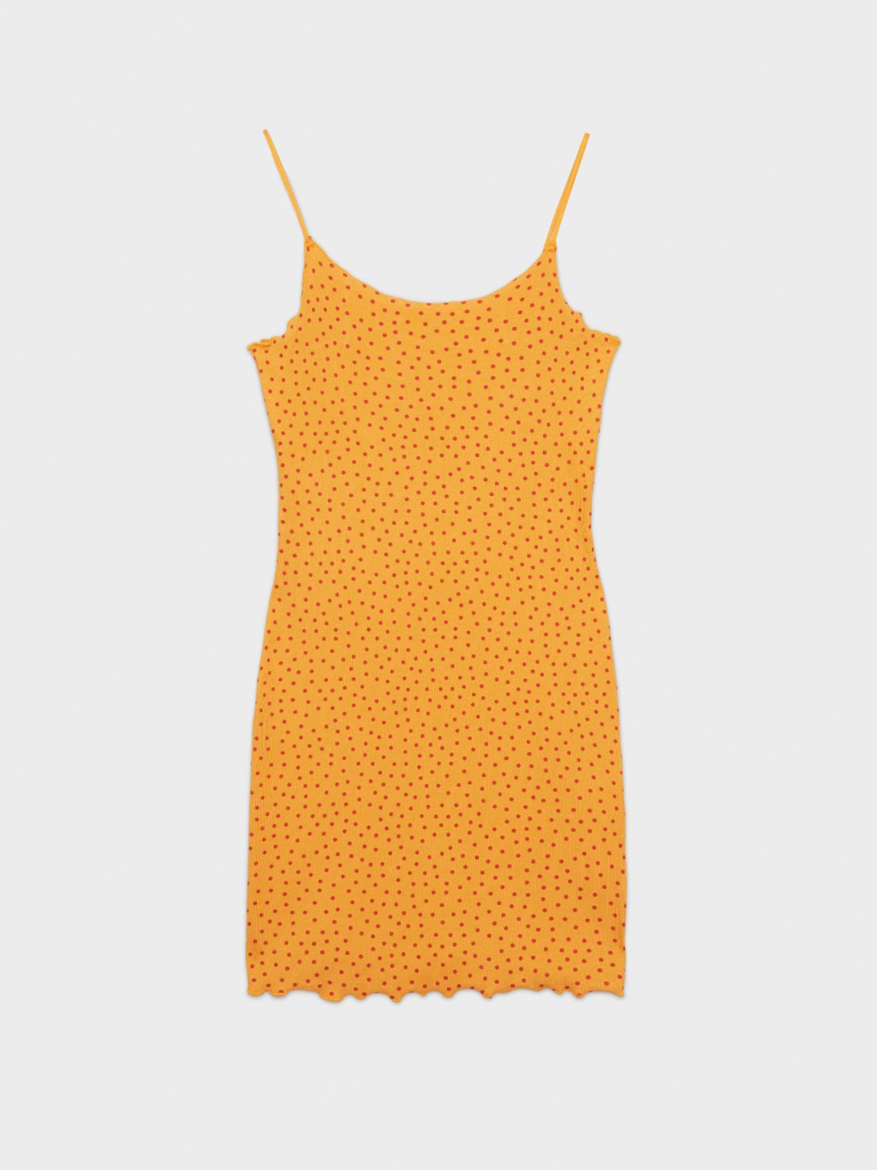 Dotted mini print dress with curl