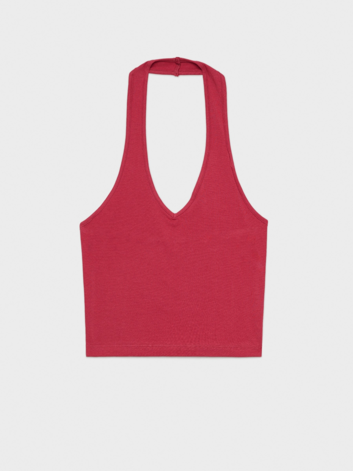 %Pto% Crop top anudado granate