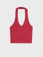 %Pto% Knotted crop top garnet