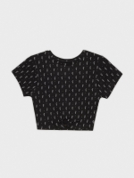 %Pto% Camiseta crop con anilla print negro