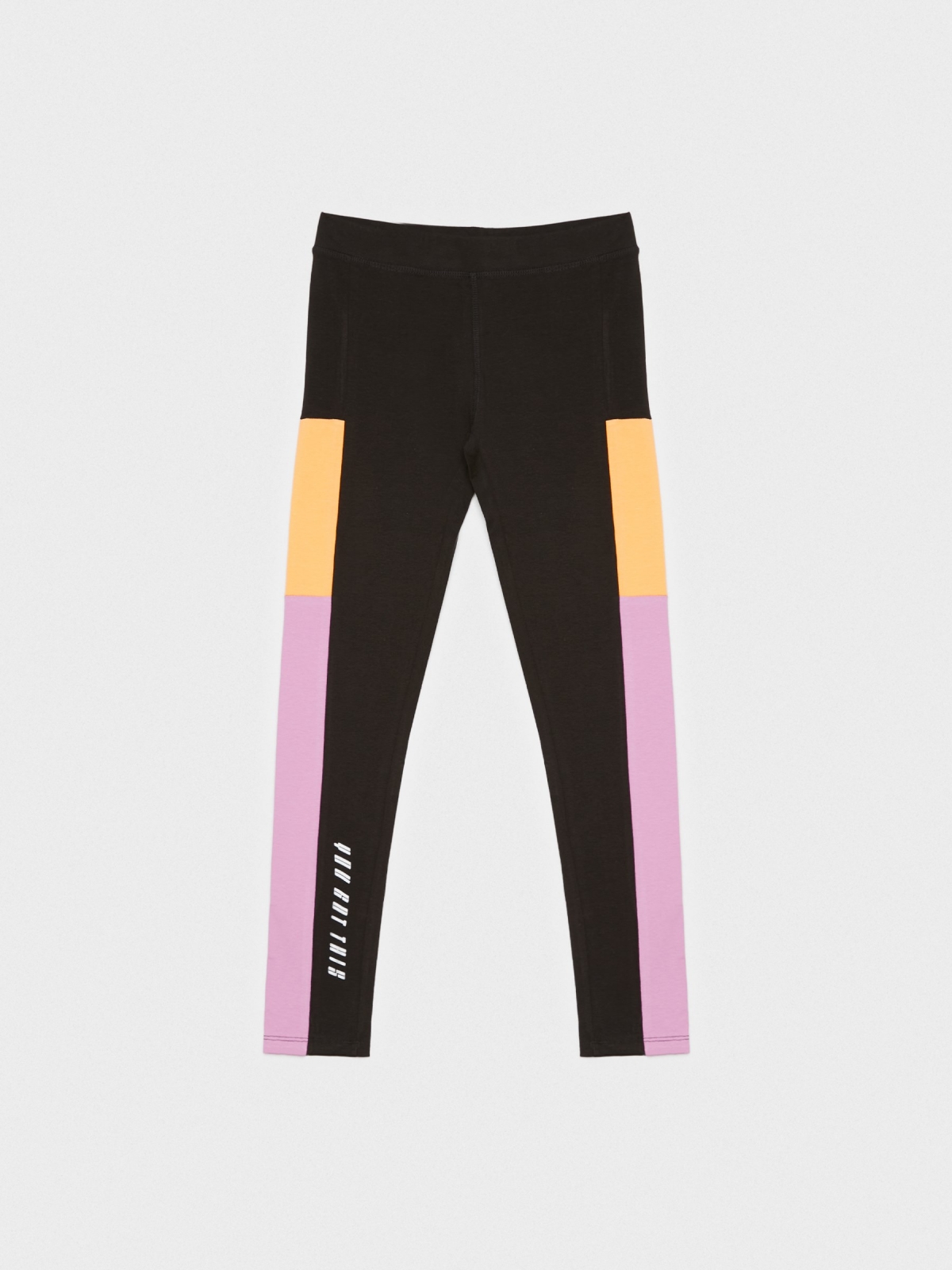 %Pto% Printed knitted leggings black