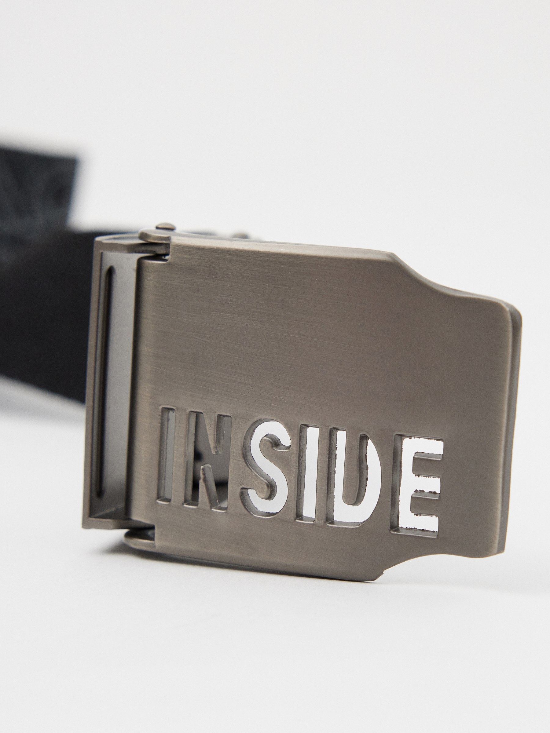 Men's printed canvas belt black