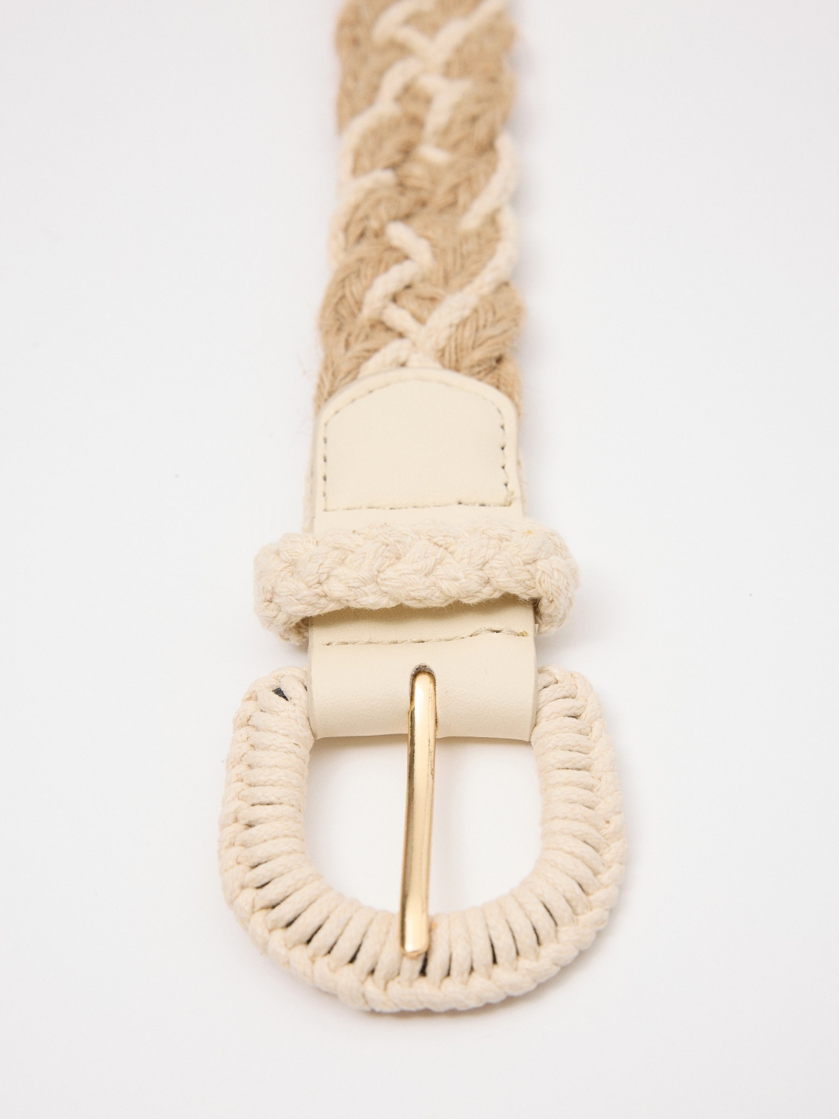 Cinturón yute macrame beige vista detalle