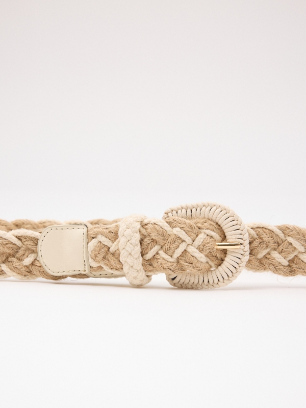 Cinturón yute macrame beige vista detalle