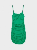 %Pto% Vestido mini verde fruncido verde