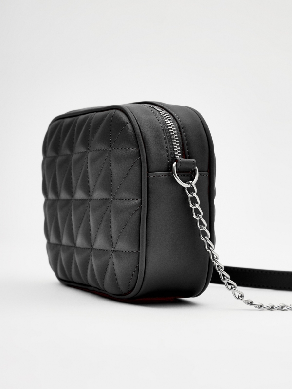 Bolso cruzado 21x15x6cm negro vista detalle