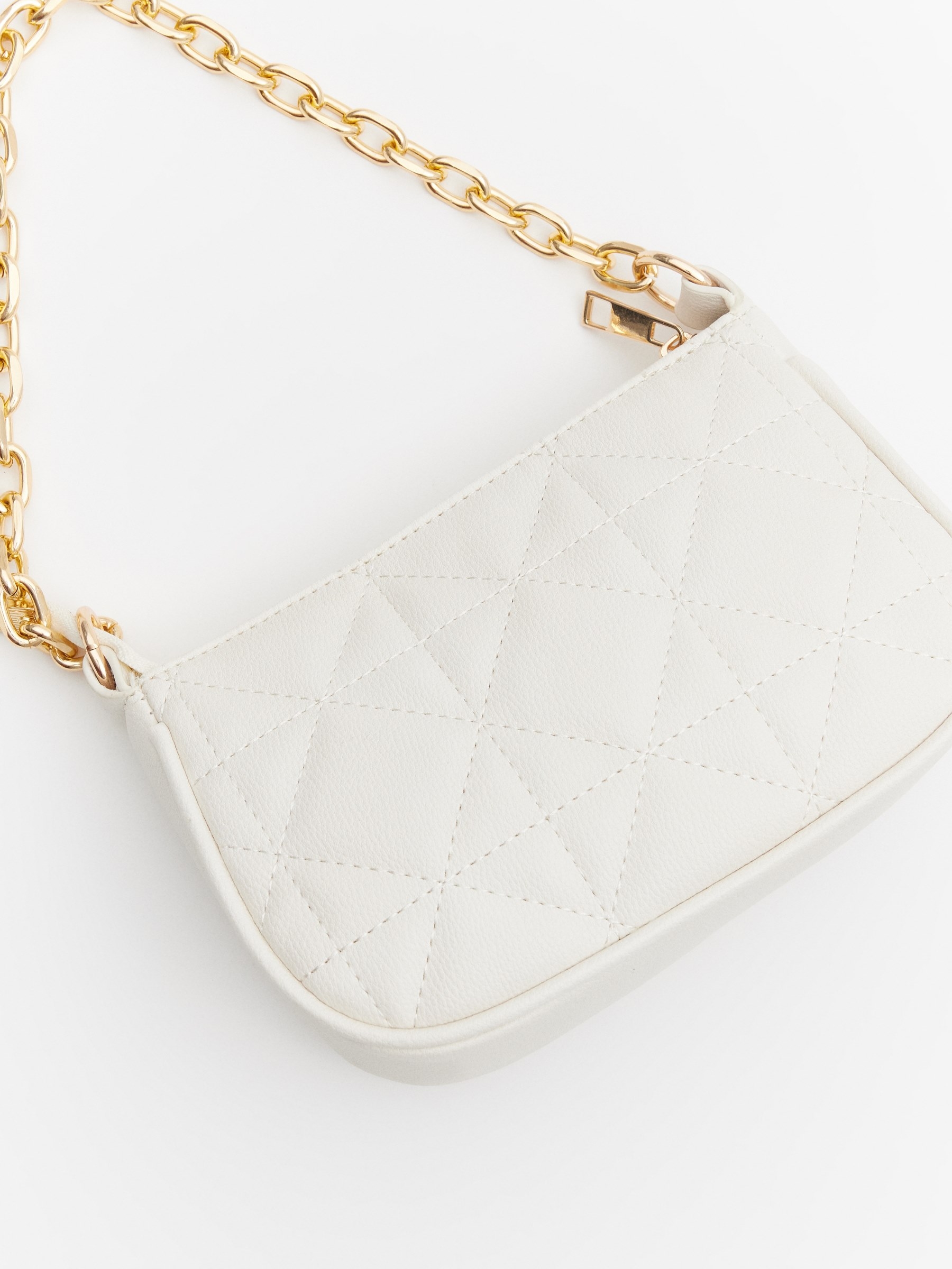 Saco branco de efeito acolchoado off white