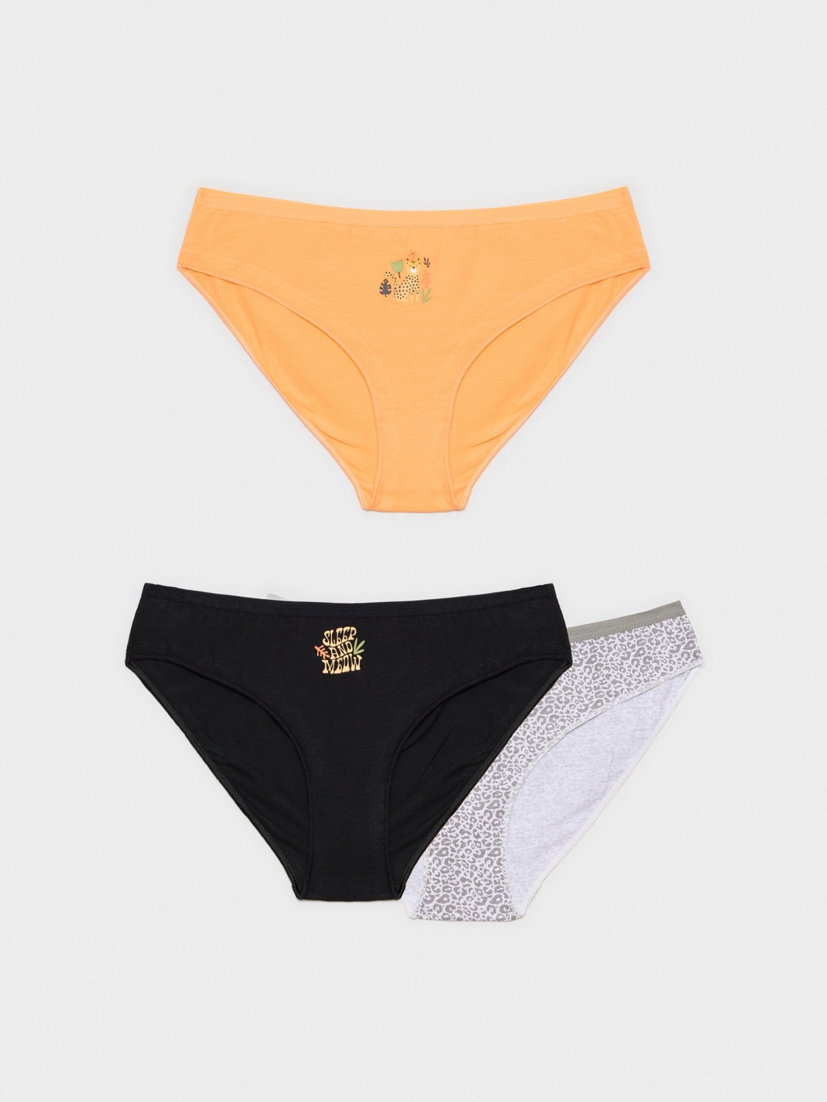 %Pto% 3 maços de calcinhas de estampagem clássica