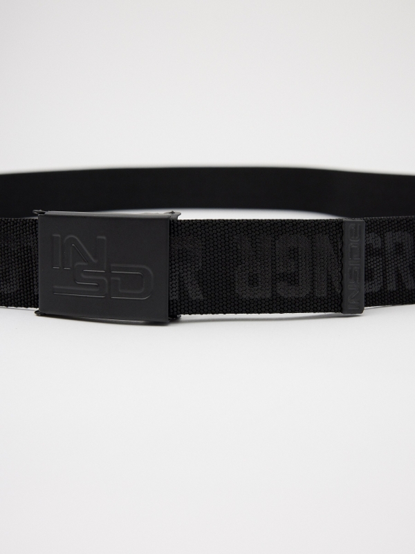 Cinto de lona elástica masculina preto