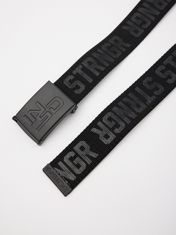 Men's elastic canvas belt black