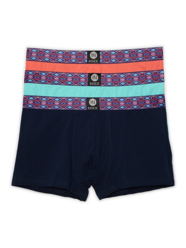 Cuecas de boxer impressas para homens multicolorido vista meia frontal