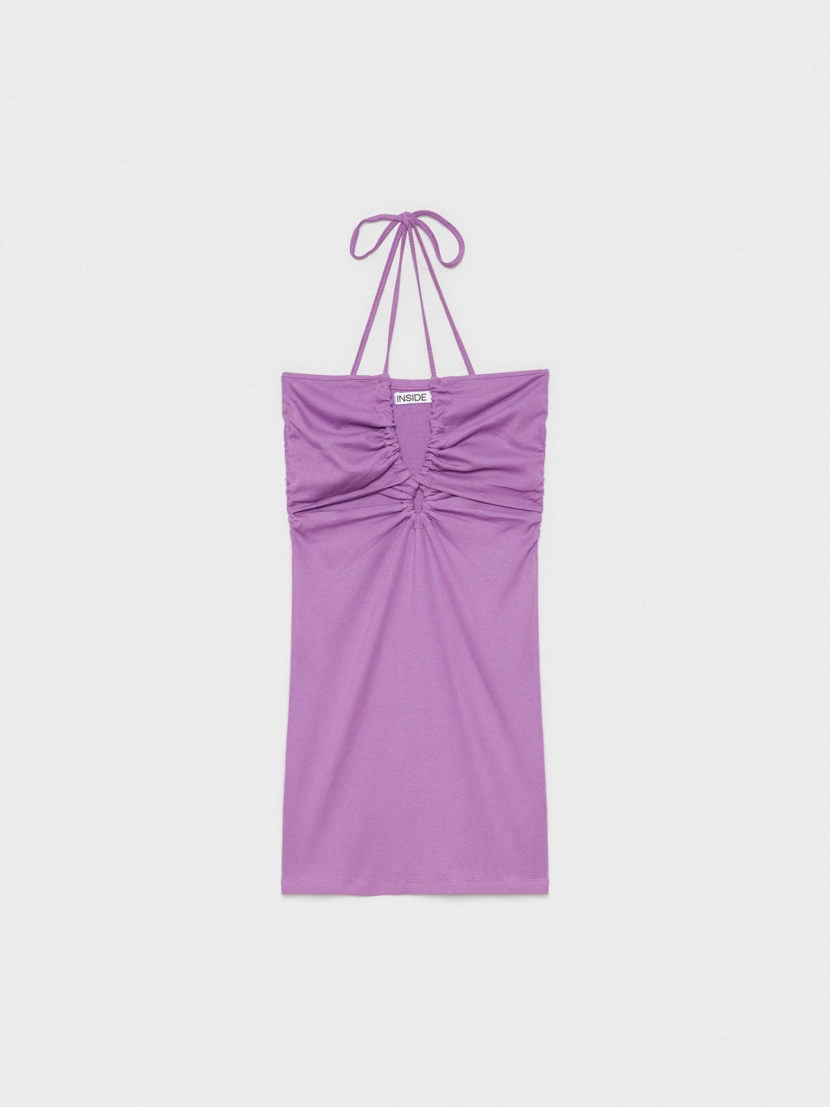 %Pto% Vestido mini slim halter berenjena