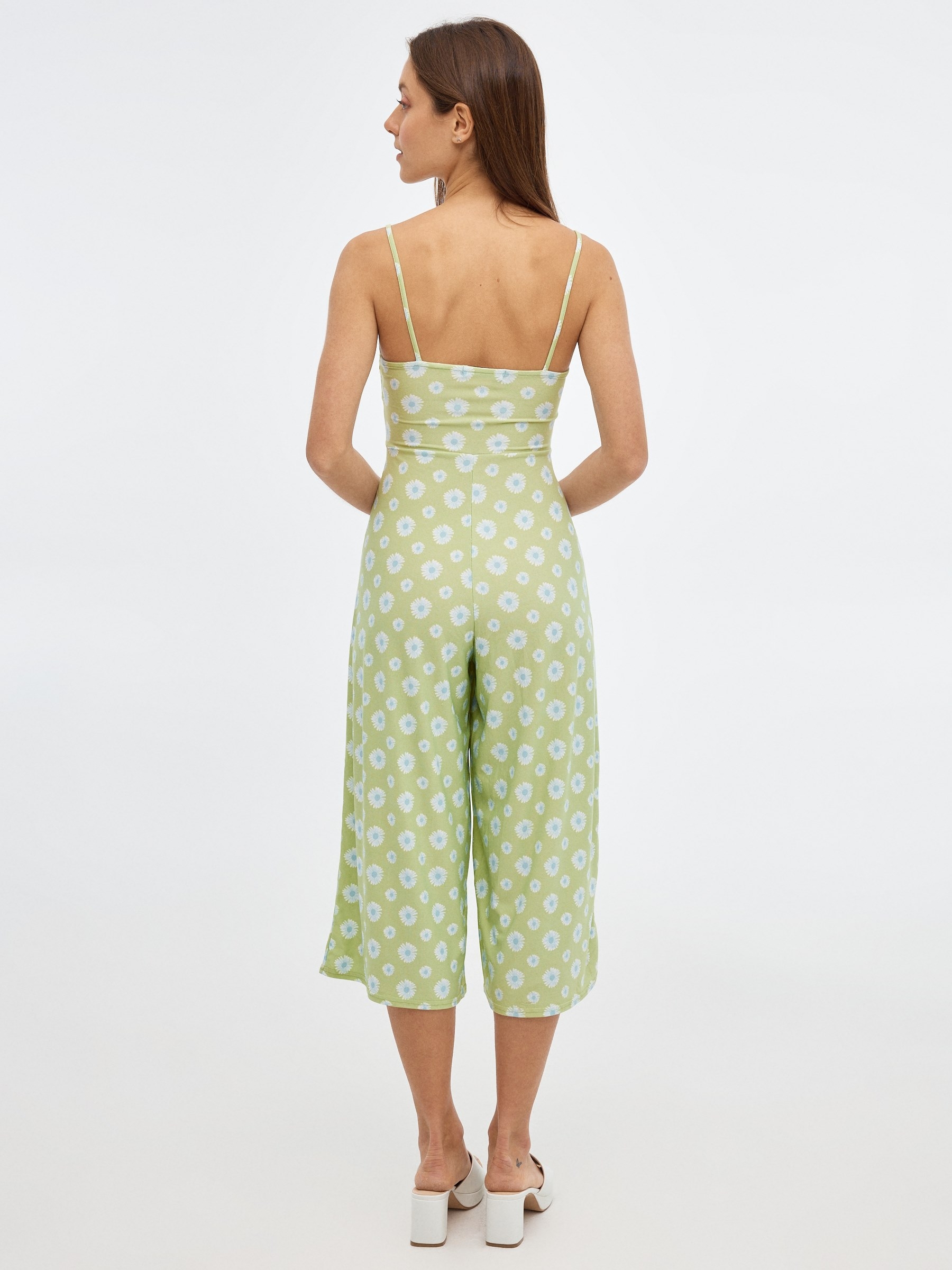 Cut out print jumpsuit multicolor front view