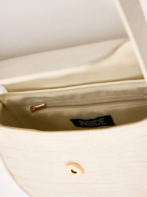 Bolso efecto piel blanco blanco roto vista detalle
