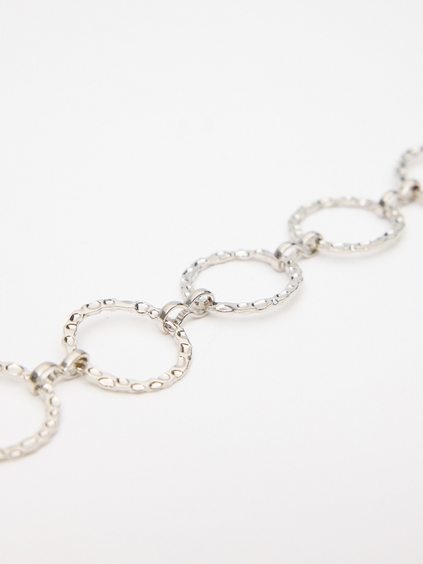 Silver chain belt silver detail view