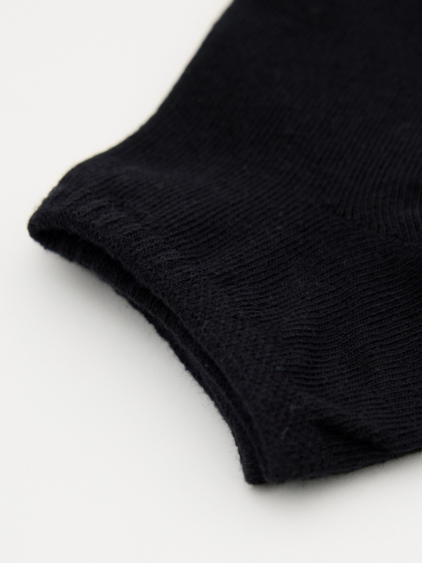 Pack 4 calcetines tobilleros negro vista media frontal