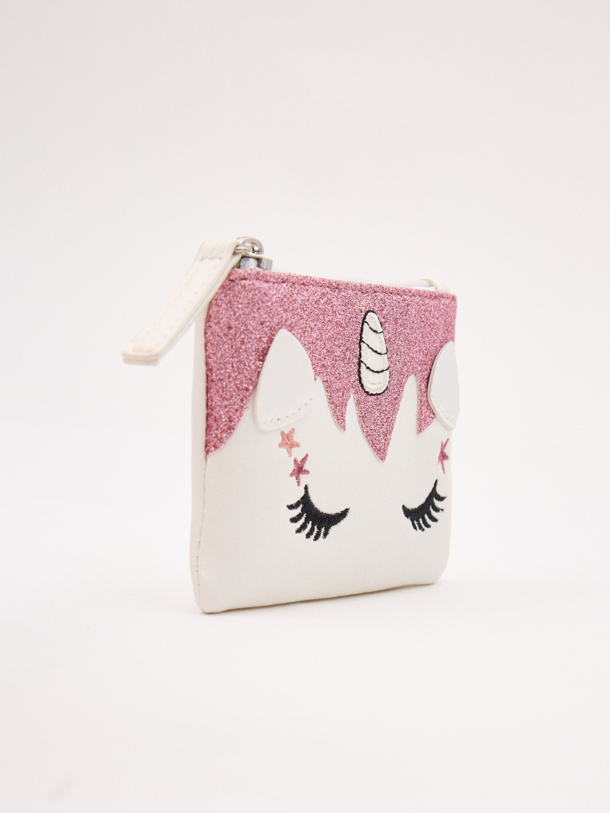 Cartera transparente unicornio blanco vista trasera