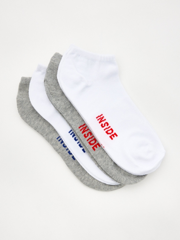 Pack 4 ankle socks multicolor back view