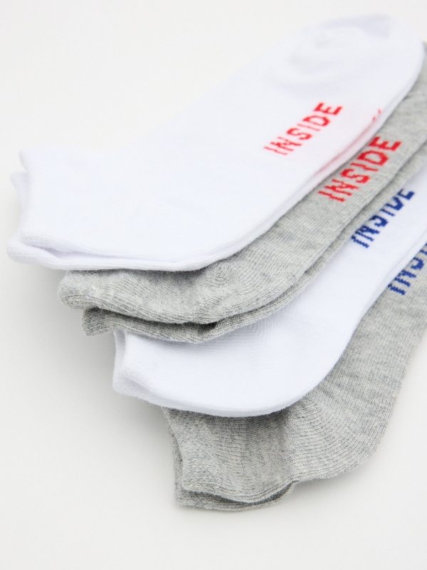 Pack 4 ankle socks multicolor middle front view