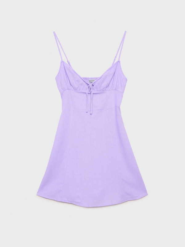  Vestido mini rústico malva