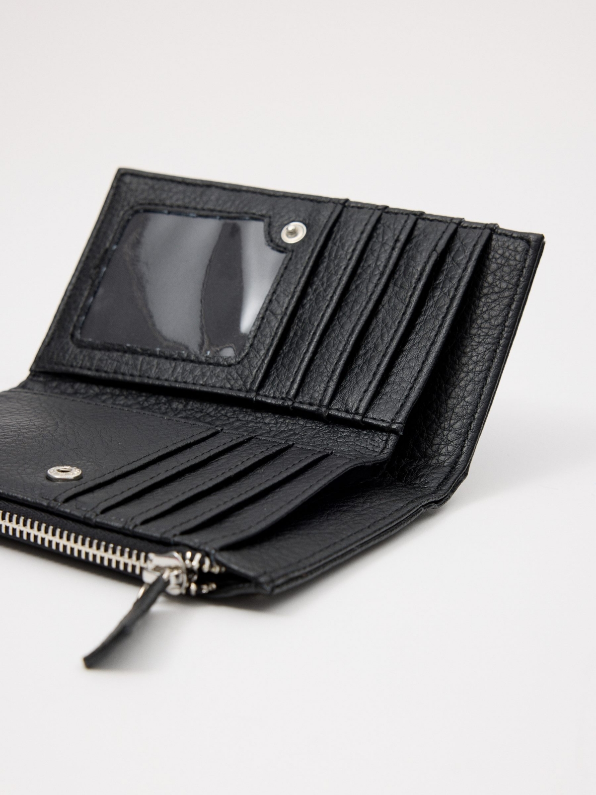 Black purse with studs black detail view