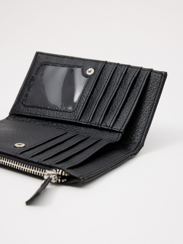 Black purse with studs black detail view