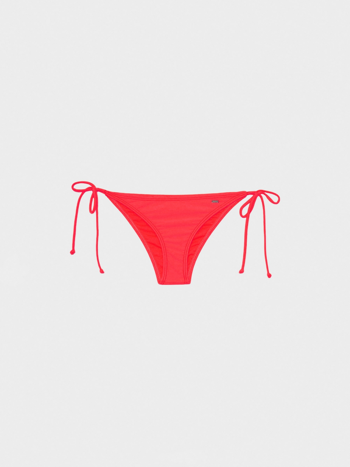 %Pto% Cueca biquíni com nó vermelho vista frontal