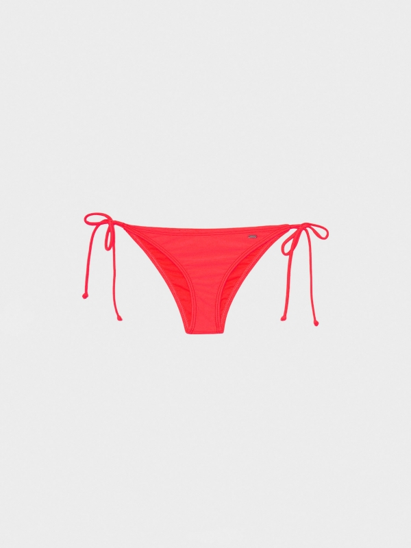  Cueca biquíni com nó vermelho vista frontal