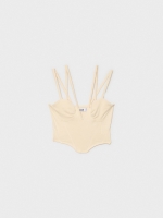 %Pto% Double straps bustier top sand