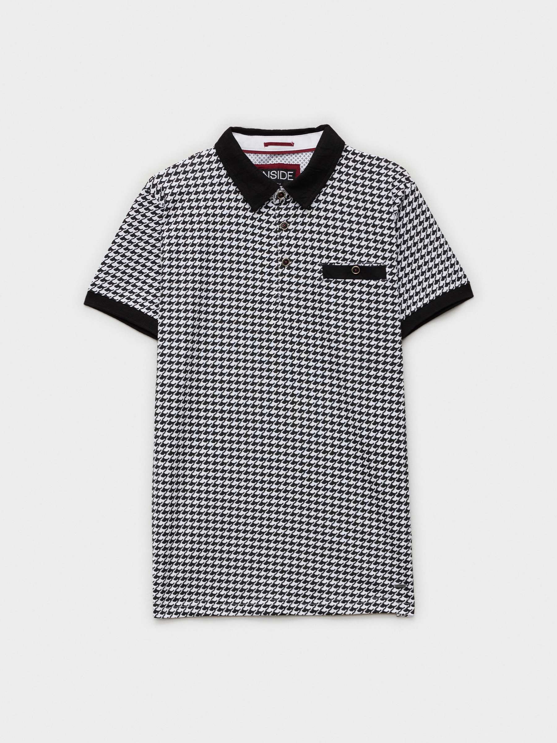 Polo Pata de Gallo negro vista media frontal