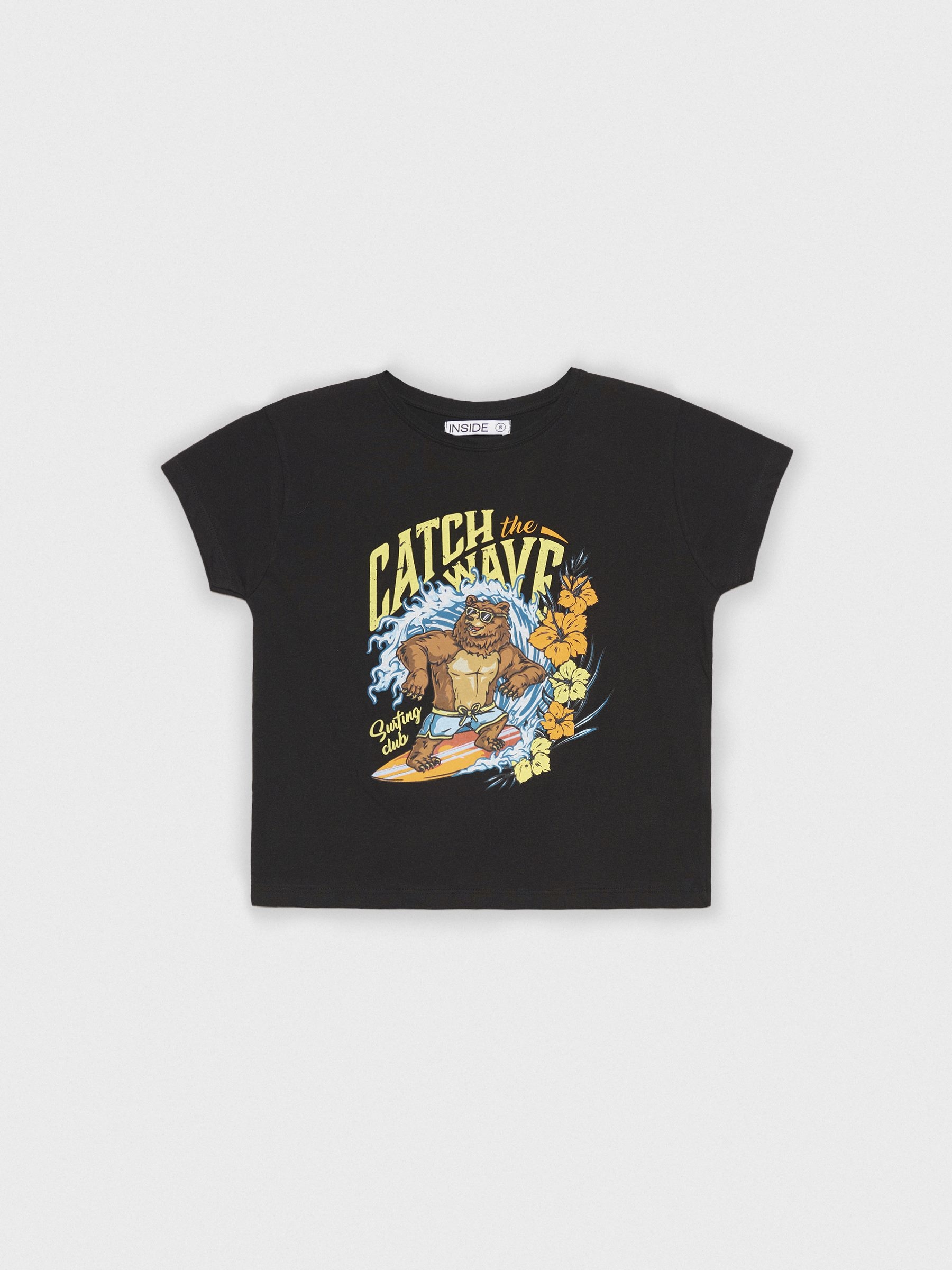 Camiseta Catch the Wave negro vista media frontal