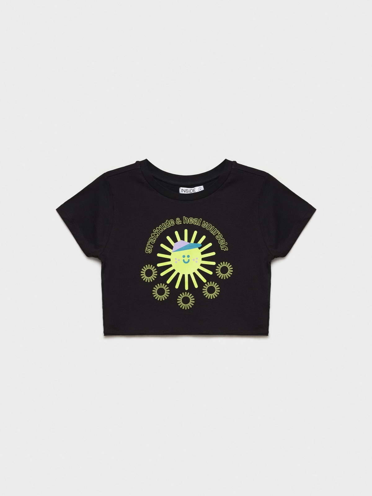 %Pto% Camiseta crop morada negro