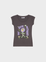 %Pto% T-shirt de exterior cinza escuro