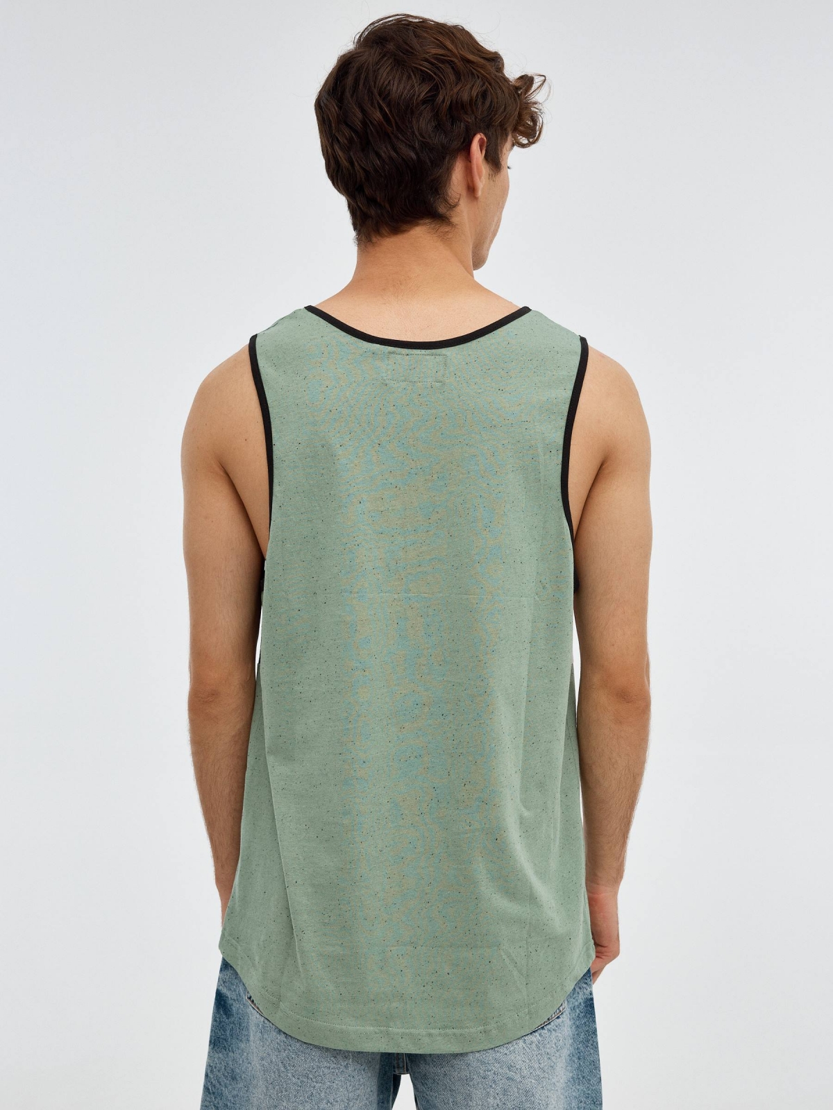 Camiseta Side by Side verde vista media trasera