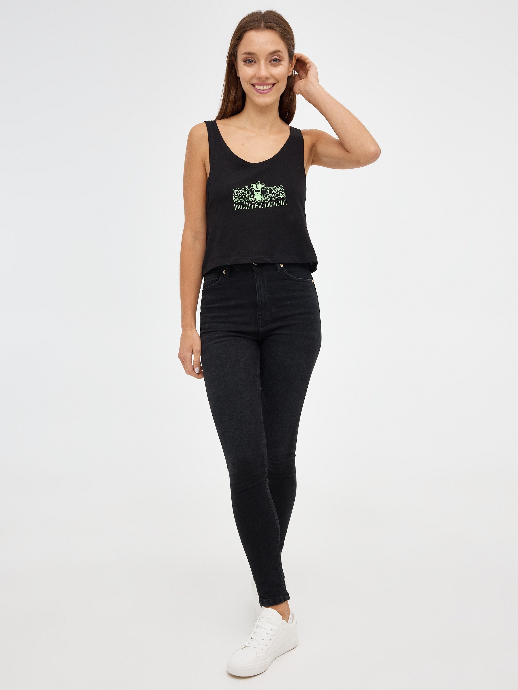 Tampo do tanque impresso preto vista meia frontal