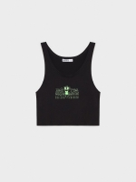 %Pto% Camiseta tirantes estampado negro