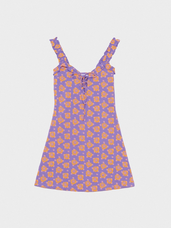  Vestido mini de girasoles morado