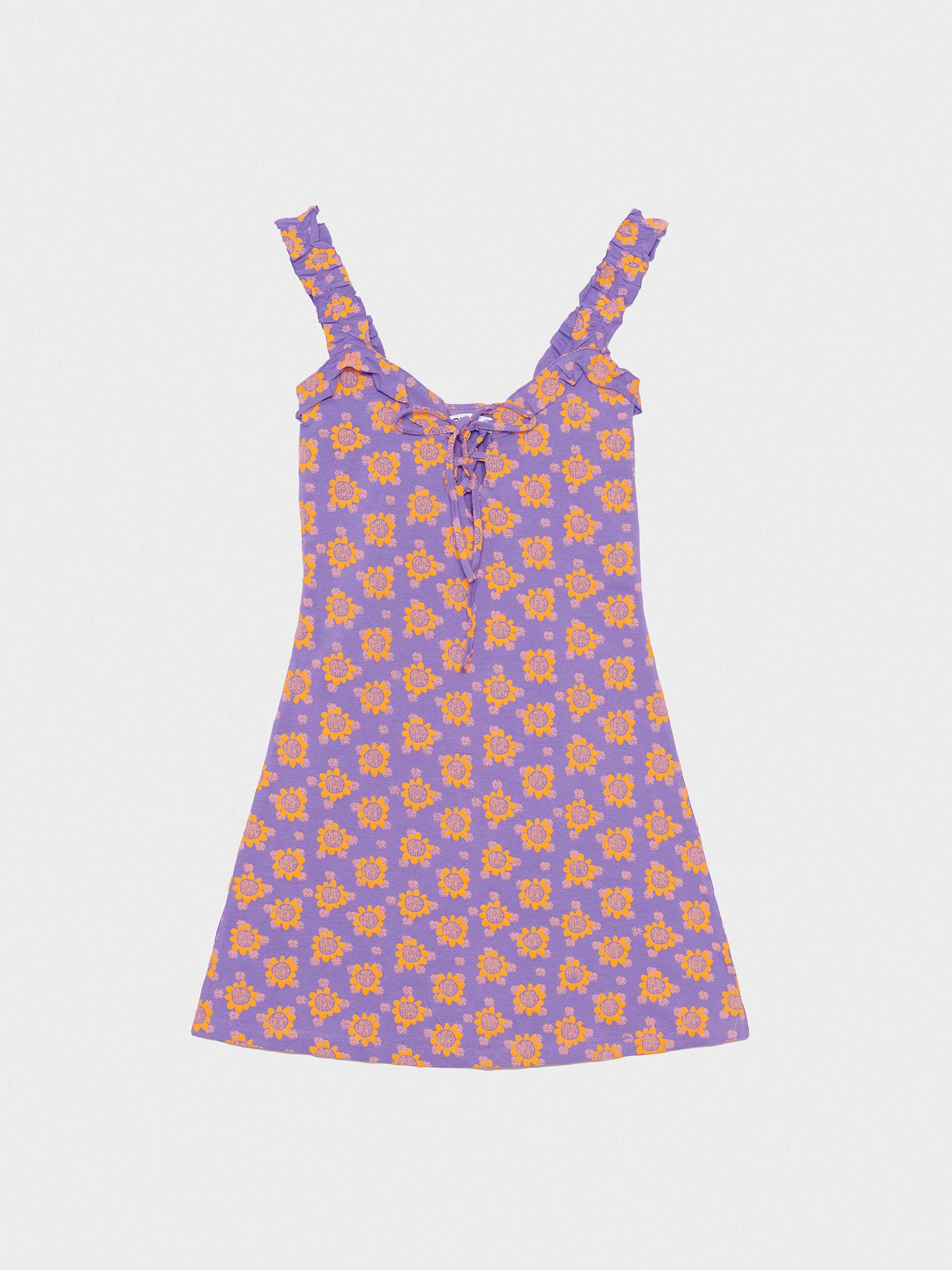 Sunflower mini dress purple middle front view
