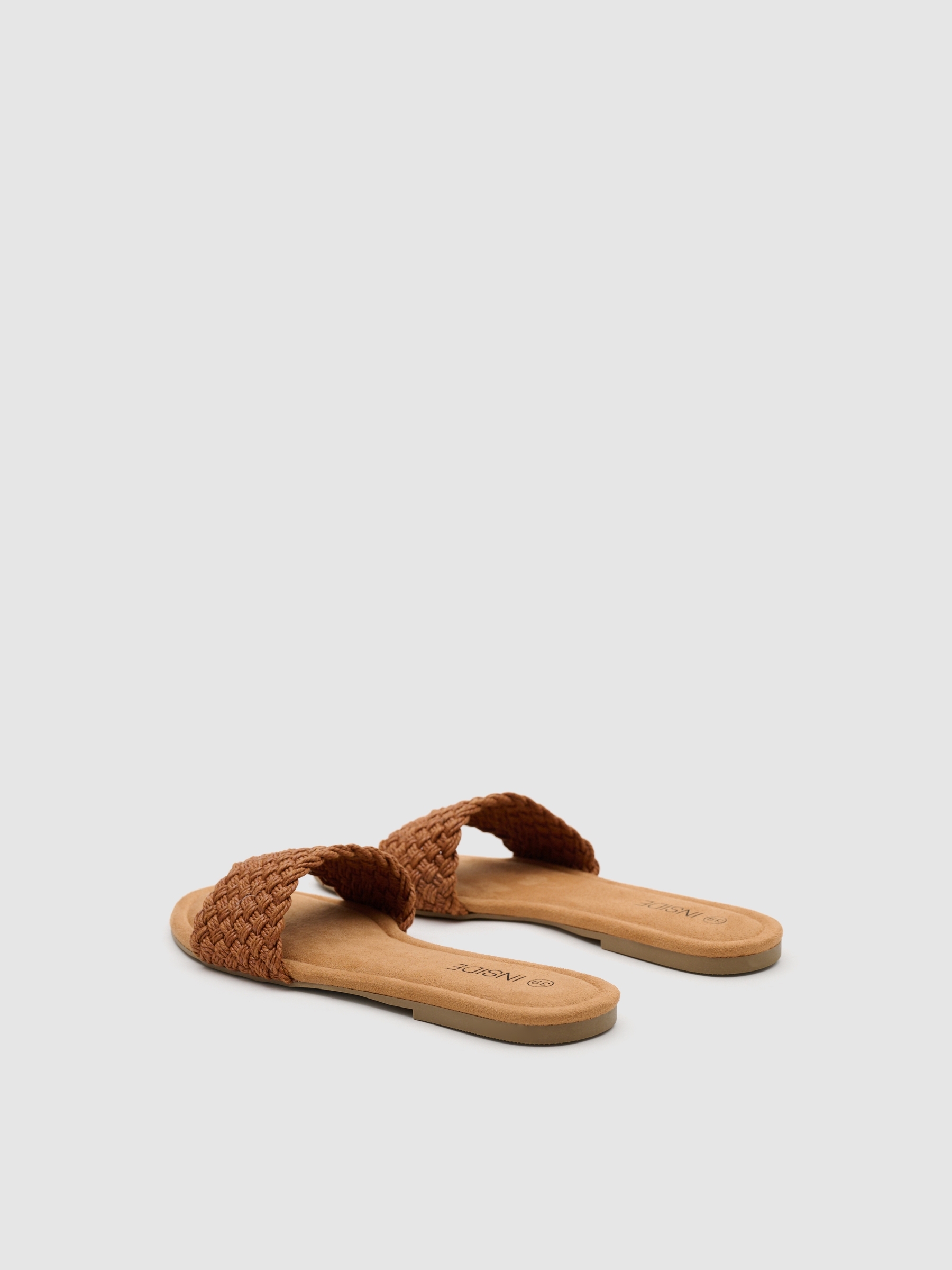 Brown braided sandal light brown
