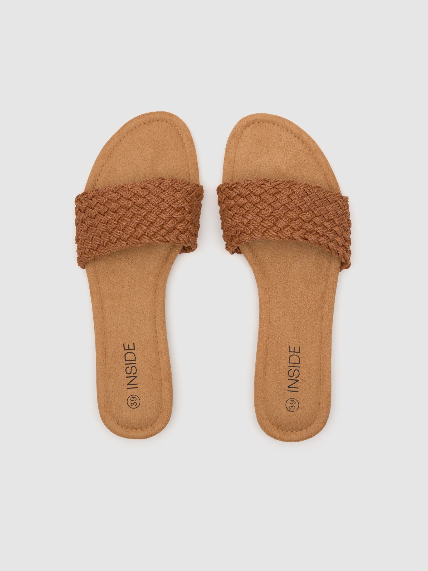 Brown braided sandal light brown