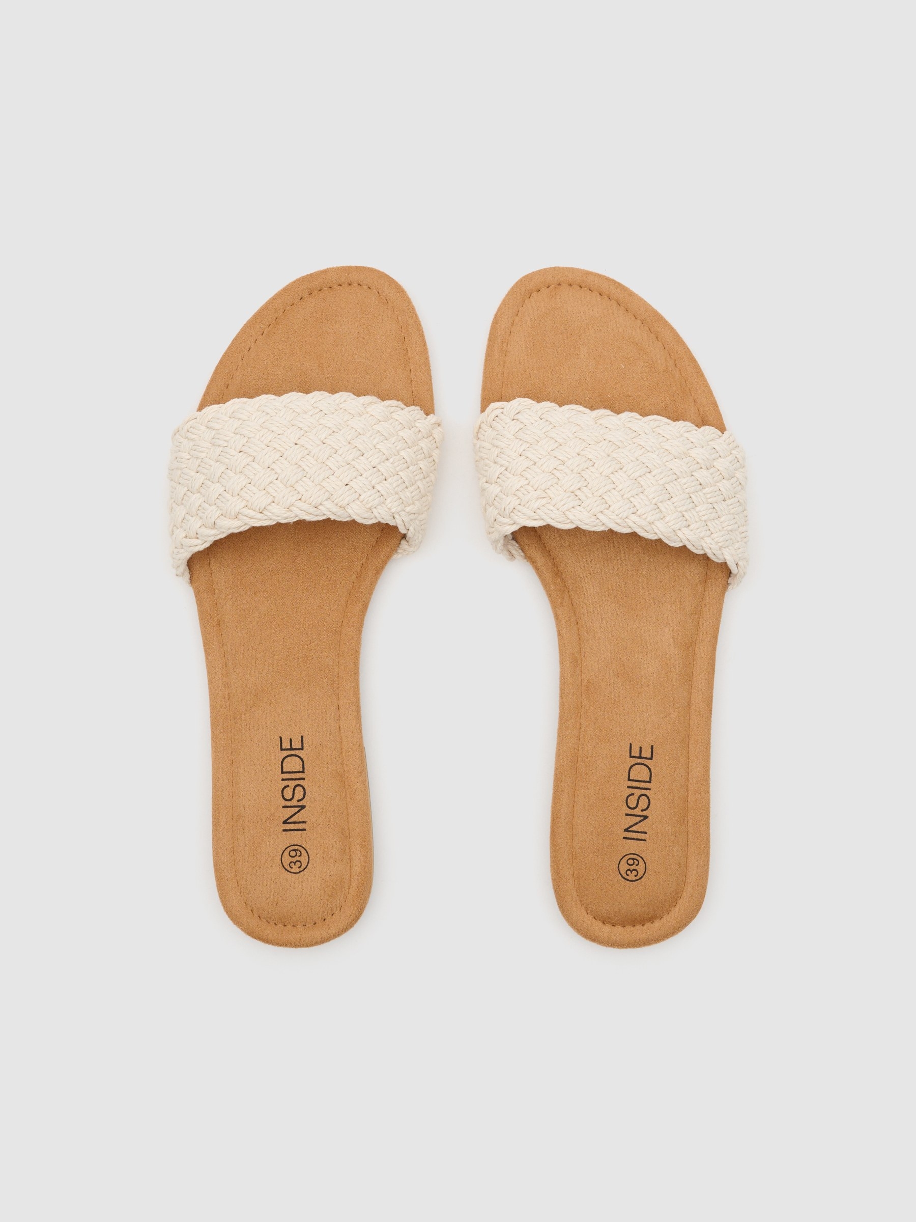 Sandália trançada branco gelo off white