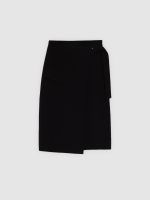 %Pto% Falda midi cruzada negro vista frontal