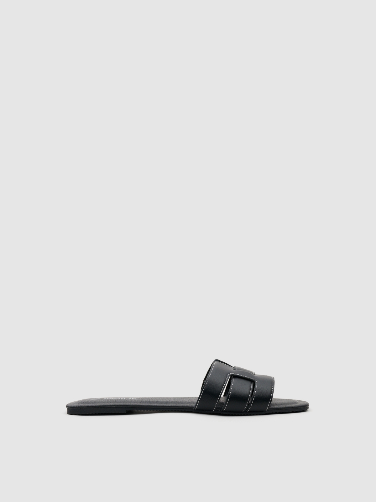 Stitched upper sandal black