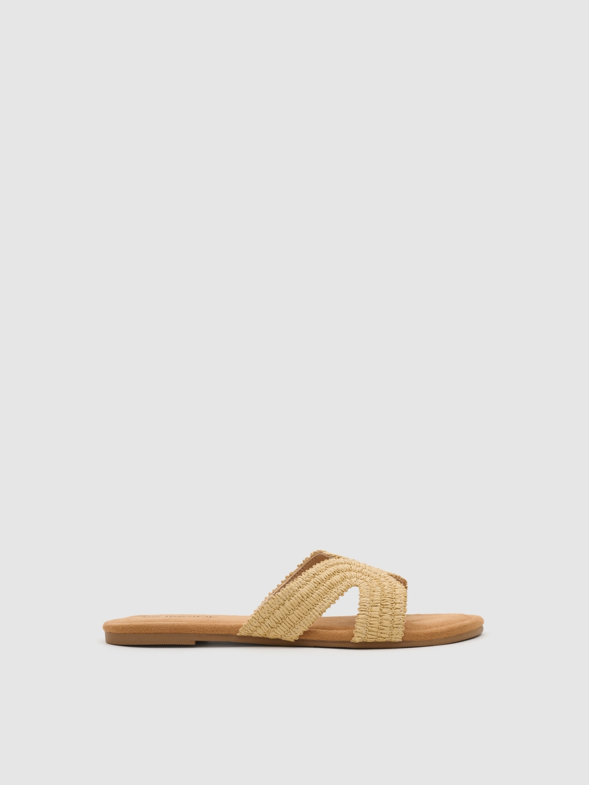 Jute slide sandal light brown