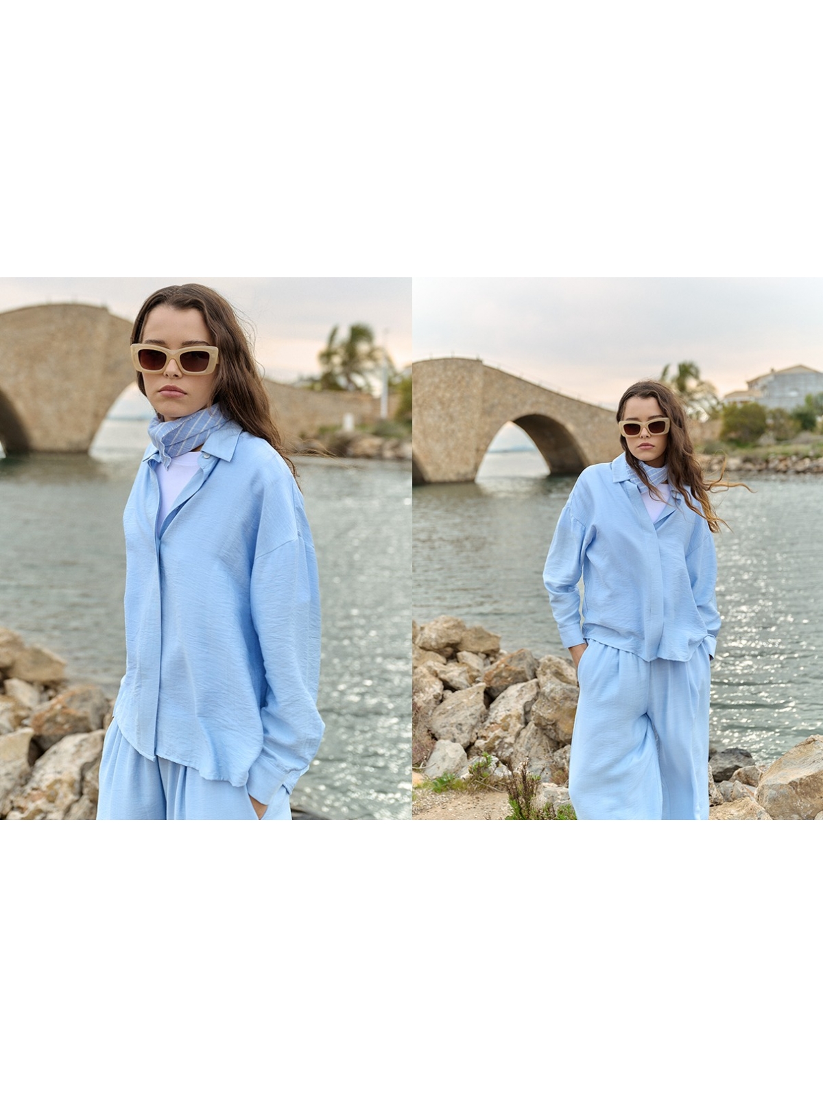 %NewExtra% Basic fluid shirt light blue