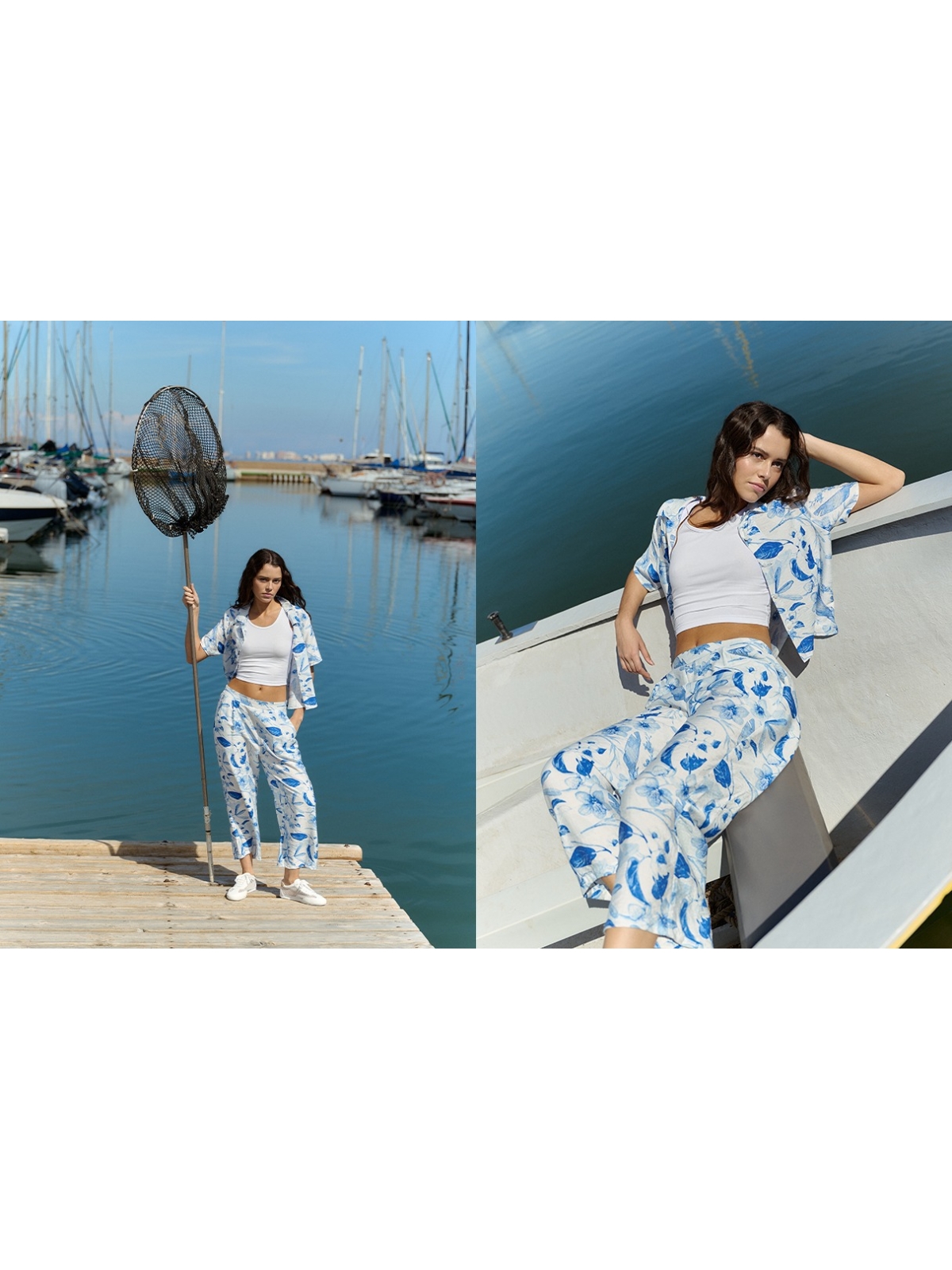 %NewExtra% High-waisted floral culotte white