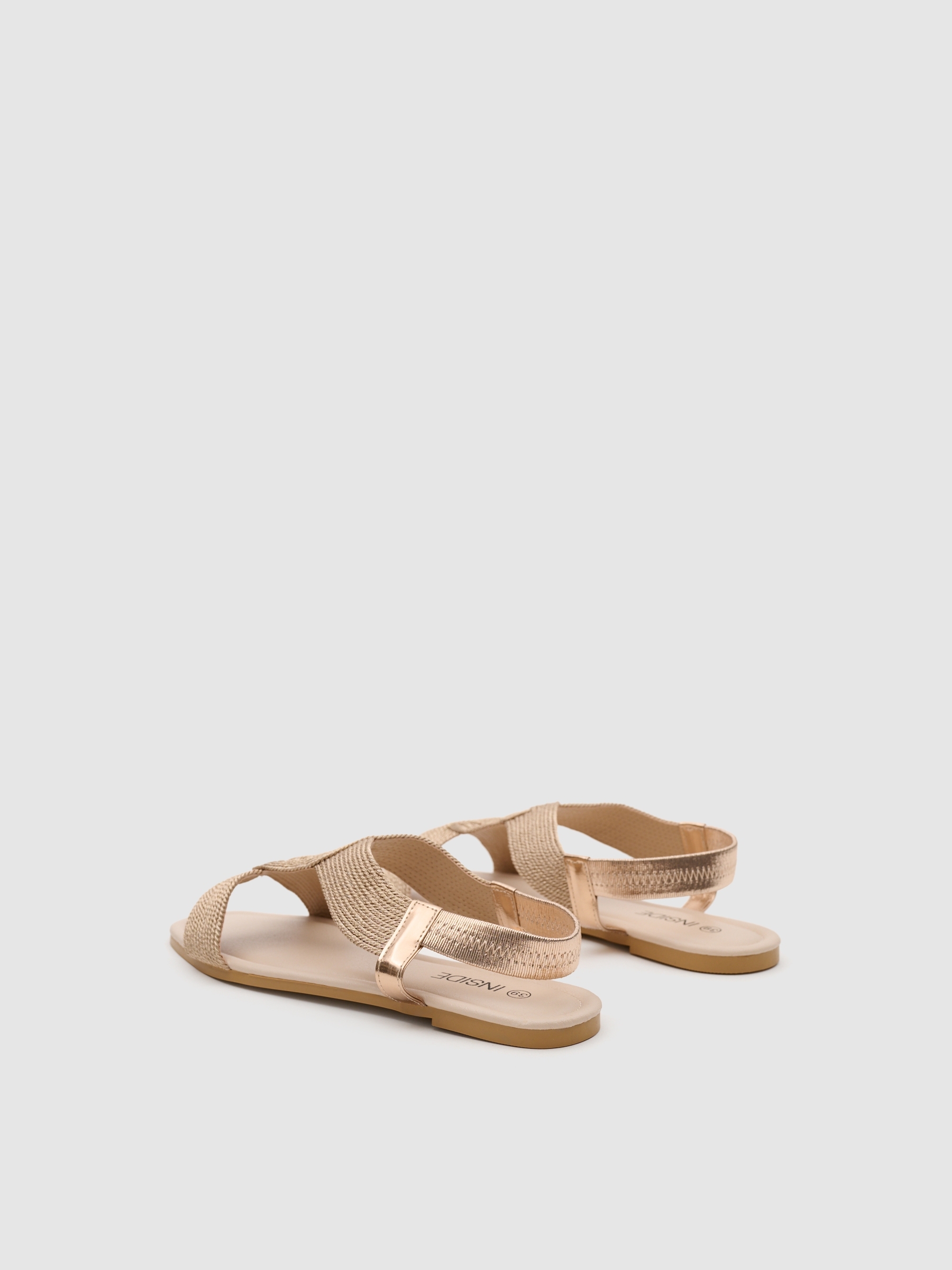 Sandalia trenza brillo beige