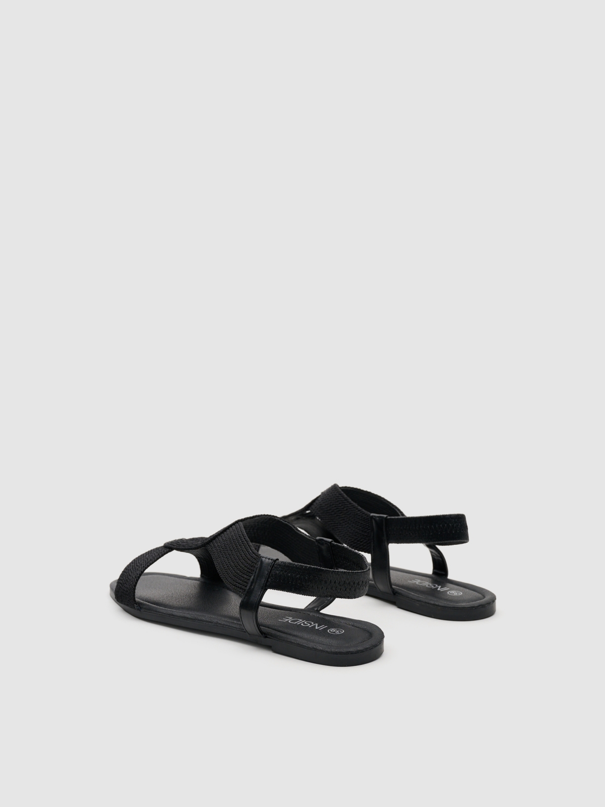 Braided sandal black 45º back view